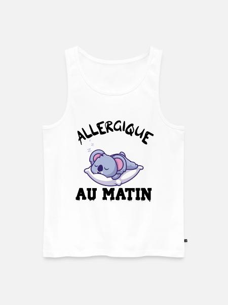 allergique au matin - Débardeur bio Premium Homme - blanc
