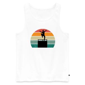 Parkour Runner Parkour Runner Obstacle Ninja - Men's Premium Organic Tank Top - white - Front - AI Model Male 178 light (178cm)