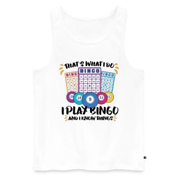 Bingo Card Game Grandma Bingo Player Bingo Cards - Männer Premium Bio Tank Top - Weiß - Vorne - AI Model Male 178 light (178cm)