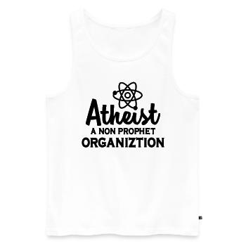 Athée Athéisme Anti-religion Securalisme Dieu - Débardeur bio Premium Homme - blanc - Devant - Michal (187cm)