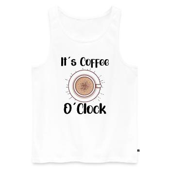 Coffee Lover Caffeine Molecule Java Latte Espresso - Men's Premium Organic Tank Top - white - Front - AI Model Male 178 light (178cm)
