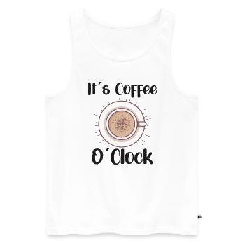 Coffee Lover Caffeine Molecule Java Latte Espresso - Männer Premium Bio Tank Top - Weiß - Vorne - Michal (187cm)