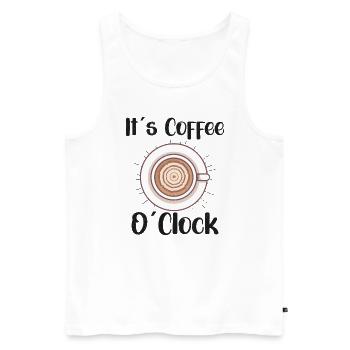 Coffee Lover Caffeine Molecule Java Latte Espresso - Männer Premium Bio Tank Top - Weiß - Vorne - Michal (187cm)