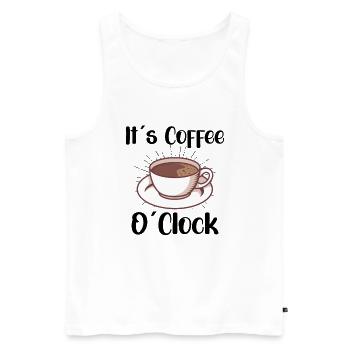 Coffee Lover Caffeine Molecule Java Latte Espresso - Männer Premium Bio Tank Top - Weiß - Vorne - Michal (187cm)