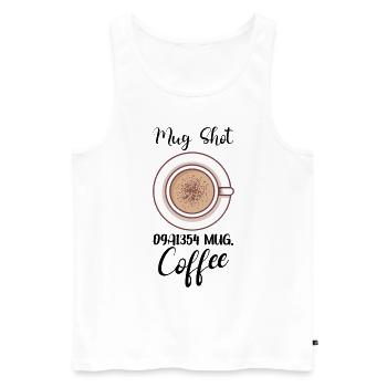 Coffee Lover Caffeine Molecule Java Latte Espresso - Men's Premium Organic Tank Top - white - Front - AI Model Male 178 light (178cm)