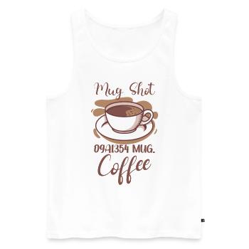 Coffee Lover Caffeine Molecule Java Latte Espresso - Men's Premium Organic Tank Top - white - Front - AI Model Male 178 light (178cm)