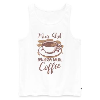 Coffee Lover Caffeine Molecule Java Latte Espresso - Men's Premium Organic Tank Top - white - Front - AI Model Male 178 light (178cm)