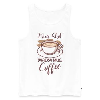 Coffee Lover Caffeine Molecule Java Latte Espresso - Männer Premium Bio Tank Top - Weiß - Vorne - Michal (187cm)