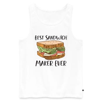 Sandwich Lover Picknick Food Lover Breakfast Gift - Männer Premium Bio Tank Top - Weiß - Vorne - AI Model Male 178 light (178cm)