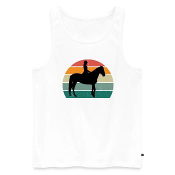 Reiter Reiterin Pferd Reiten Pony Pferdestall - Männer Premium Bio Tank Top - Weiß - Vorne - Michal (187cm)