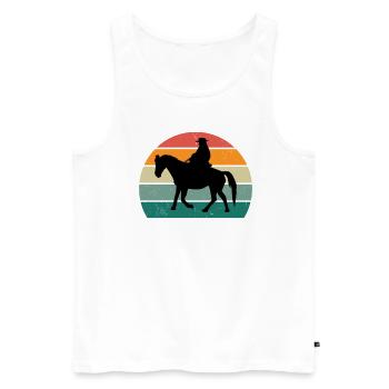 Reiter Reiterin Pferd Reiten Pony Pferdestall - Männer Premium Bio Tank Top - Weiß - Vorne - Michal (187cm)