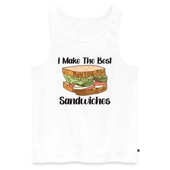 Sandwich Lover Picknick Food Lover Breakfast Gift - Männer Premium Bio Tank Top - Weiß - Vorne - AI Model Male 178 light (178cm)