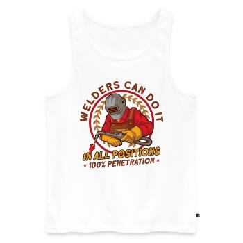 Welder Wife Funny Funny Welding Girlfriend Gift - Männer Premium Bio Tank Top - Weiß - Vorne - Michal (187cm)