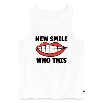 Bretelles Orthodontiste Bretelles sur la bouche - Débardeur bio Premium Homme - blanc - Devant - Michal (187cm)