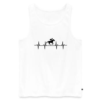 Rider Rider Horse Riding Pony Horse stable - Men's Premium Organic Tank Top - white - Front - Michal (187cm)