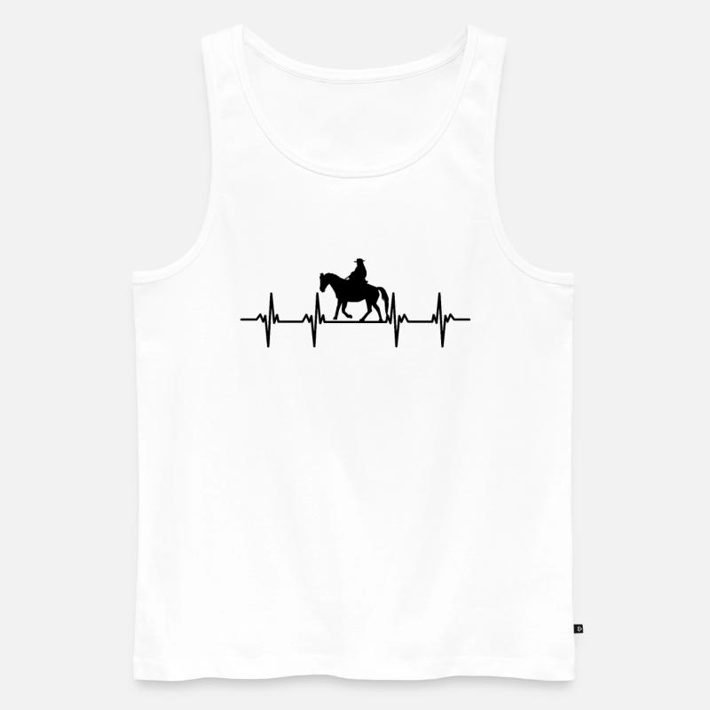 Cavalier Cavalier Équitation Poney Écurie - Débardeur bio Premium Homme - blanc