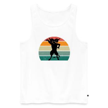 Devil Devil Satan Evil Hell Fear Terror - Men's Premium Organic Tank Top - white - Front - AI Model Male 178 light (178cm)