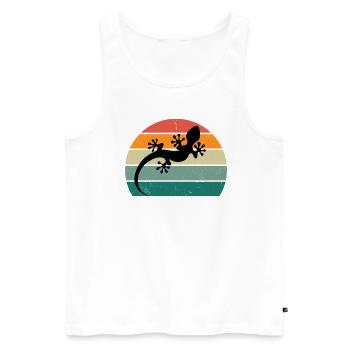 Lizard Lizards Alternating Warm Scale Reptiles - Men's Premium Organic Tank Top - white - Front - AI Model Male 178 light (178cm)