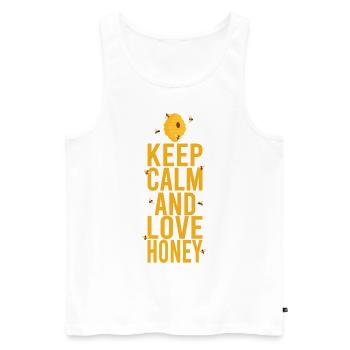 keep calm and love honey Beekeeping Beekeeping Honey - Men's Premium Organic Tank Top - white - Front - AI Model Male 178 light (178cm)