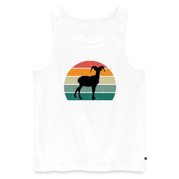 Sheep Flock of Sheep Goat Goats Lamb Sheep Wool - Men's Premium Organic Tank Top - white - Front - AI Model Male 178 light (178cm)