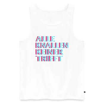 Speedcore Tekk Hardtekk Techno Raver EDM Uptempo - Männer Premium Bio Tank Top - Weiß - Vorne - AI Model Male 178 light (178cm)