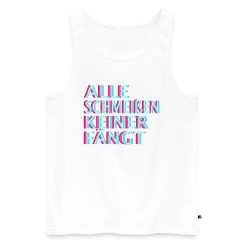 Techno Raver EDM Uptempo Speedcore Tekk Hardtekk - Männer Premium Bio Tank Top - Weiß - Vorne - AI Model Male 178 light (178cm)
