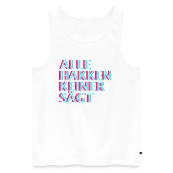 Techno Raver EDM Uptempo Speedcore Tekk Hardtekk - Männer Premium Bio Tank Top - Weiß - Vorne - AI Model Male 178 light (178cm)