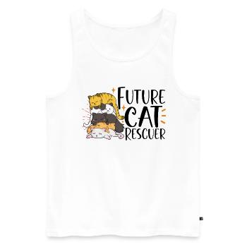 Cat RESCUE ANIMAL RIGHTS RESCUE Cat ADOPTION - Men's Premium Organic Tank Top - white - Front - Michal (187cm)