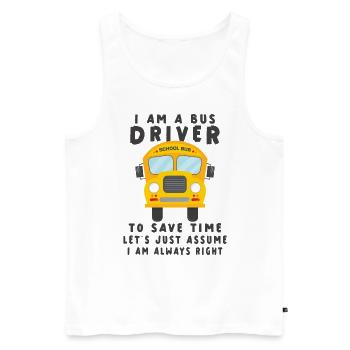 Funny School Bus Driver Appreciation Anniversary - Men's Premium Organic Tank Top - white - Front - Michal (187cm)
