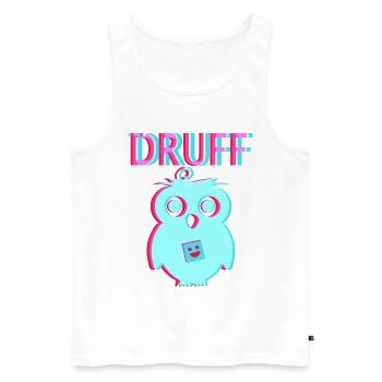 Schranz Speedcore Eule Hardtekk Techno Raver EDM - Männer Premium Bio Tank Top - Weiß - Vorne - AI Model Male 178 light (178cm)