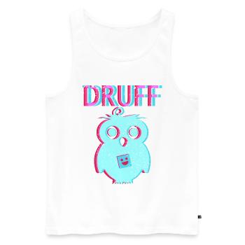Eule Schranz Speedcore Tekk Hardtekk Techno Raver - Männer Premium Bio Tank Top - Weiß - Vorne - AI Model Male 178 light (178cm)