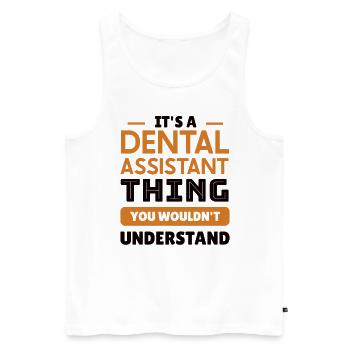 Funny Dentist Dental Assistant Dental Nurse - Men's Premium Organic Tank Top - white - Front - AI Model Male 178 light (178cm)
