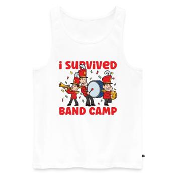 Marching Band Clarinetist School Rehearsal Music - Men's Premium Organic Tank Top - white - Front - AI Model Male 178 light (178cm)