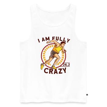 Coureur Full Marathon Finisher Running Jogging - Débardeur bio Premium Homme - blanc - Devant - AI Model Male 178 light (178cm)