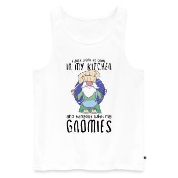 Cooking Cook Chef Gnomes Gnome Lover Funny Gnome - Männer Premium Bio Tank Top - Weiß - Vorne - Michal (187cm)
