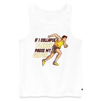 Runners's Half Marathon Finishers - Men's Premium Organic Tank Top - white - Front - Michal (187cm)