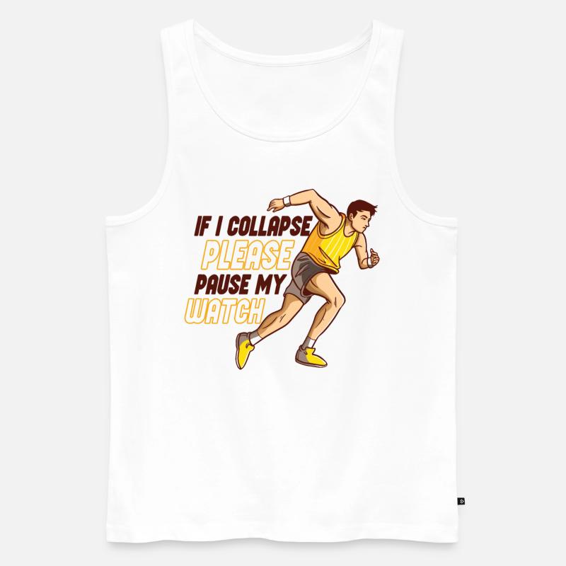 Läufer-halbmarathon-finisher-laufen - Männer Premium Bio Tank Top - Weiß