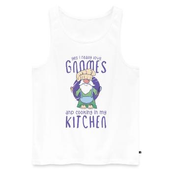 Cooking Cook Chef Gnomes Gnome Lover Funny Gnome - Männer Premium Bio Tank Top - Weiß - Vorne - Michal (187cm)