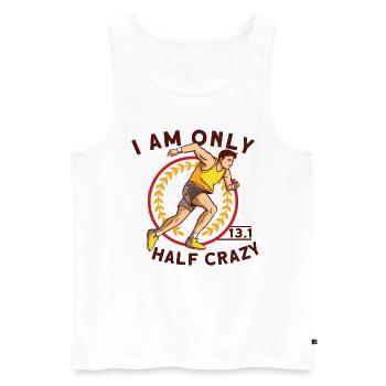 Coureur Full Marathon Finisher Running Jogging - Débardeur bio Premium Homme - blanc - Devant - AI Model Male 178 light (178cm)