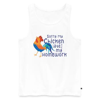 Poulet Fermier Cadeau Drôle Poulets Ferme de Campagne - Débardeur bio Premium Homme - blanc - Devant - Michal (187cm)