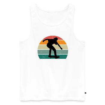 skatboarden skatboarder skatboarderin skatboard - Männer Premium Bio Tank Top - Weiß - Vorne - Michal (187cm)