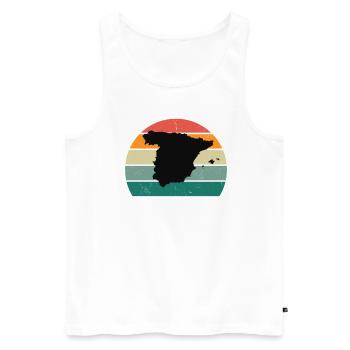 Spain Spanish Ibiza Mallorca Menorca Madrid - Men's Premium Organic Tank Top - white - Front - AI Model Male 178 light (178cm)