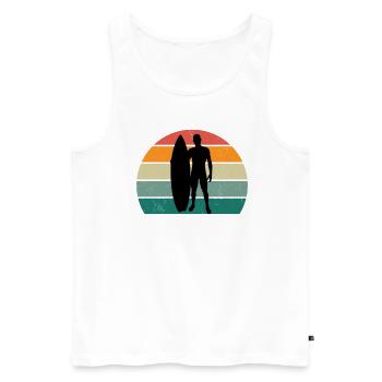 surf surferdans les vagues vagues surf surf - Débardeur bio Premium Homme - blanc - Devant - Michal (187cm)