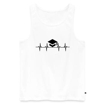 study student degree bachelor university - Men's Premium Organic Tank Top - white - Front - AI Model Male 178 light (178cm)