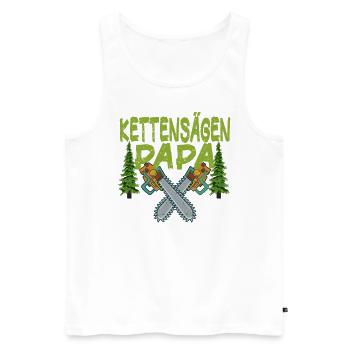 Chainsaw Father Chainsaws Papa Trees Forester - Men's Premium Organic Tank Top - white - Front - AI Model Male 178 light (178cm)