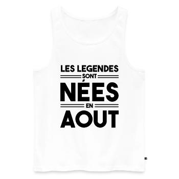 les légendes sont nées en août - Débardeur bio Premium Homme - blanc - Devant - Michal (187cm)