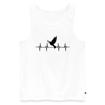 pigeon plume pigeon vol pigeon vol pigeon calciné pigeons carbonisés - Débardeur bio Premium Homme - blanc - Devant - AI Model Male 178 light (178cm)