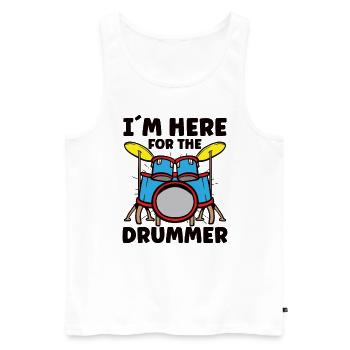 Batteur Batterie Musique Batterie Batterie - Débardeur bio Premium Homme - blanc - Devant - Michal (187cm)