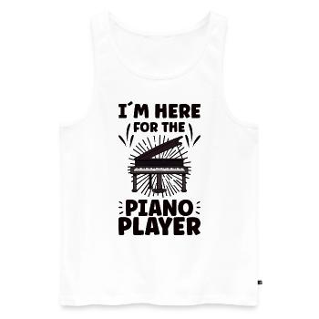 Piano Player Funny Piano Keyboard - Men's Premium Organic Tank Top - white - Front - Michal (187cm)
