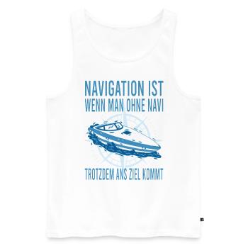 Motorboot Kapitän Boot Seefahrer Sportboot Käpten - Männer Premium Bio Tank Top - Weiß - Vorne - Michal (187cm)